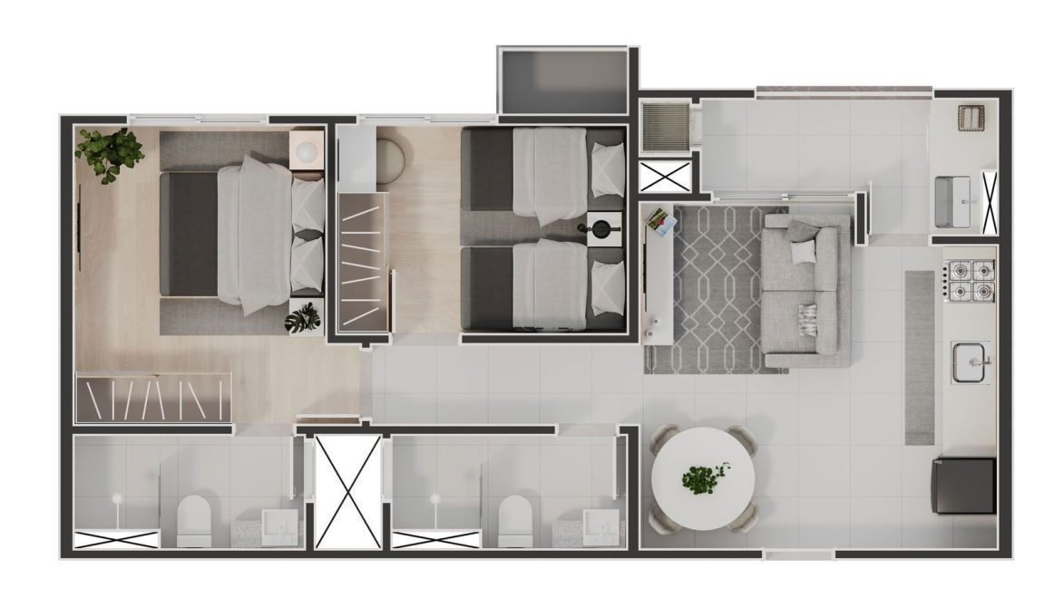 Apartamento com 2 dormitórios à venda em Itajaí – Cordeiros, Itajaí com 58 m²
