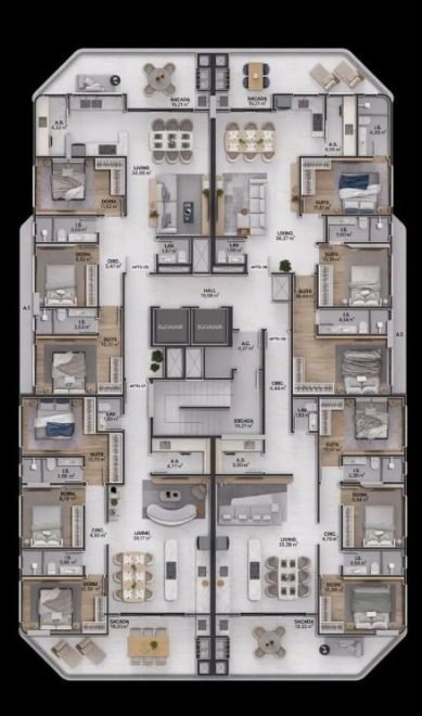 Apartamento com 3 dormitórios (sendo 3 suítes) à venda em Itajaí – Praia Brava, Itajaí com 200 m²