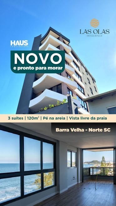 Las Olas Residence – Apartamento com 3 dormitórios (sendo 3 suítes) à venda em Barra Velha – Itajuba com 120 m²