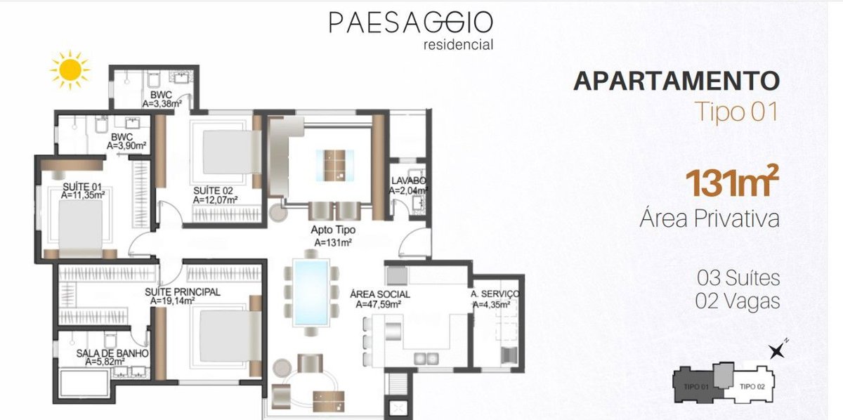 Apartamento com 3 dormitórios (sendo 3 suítes) à venda em Balneário Camboriú – Centro com 131 m²